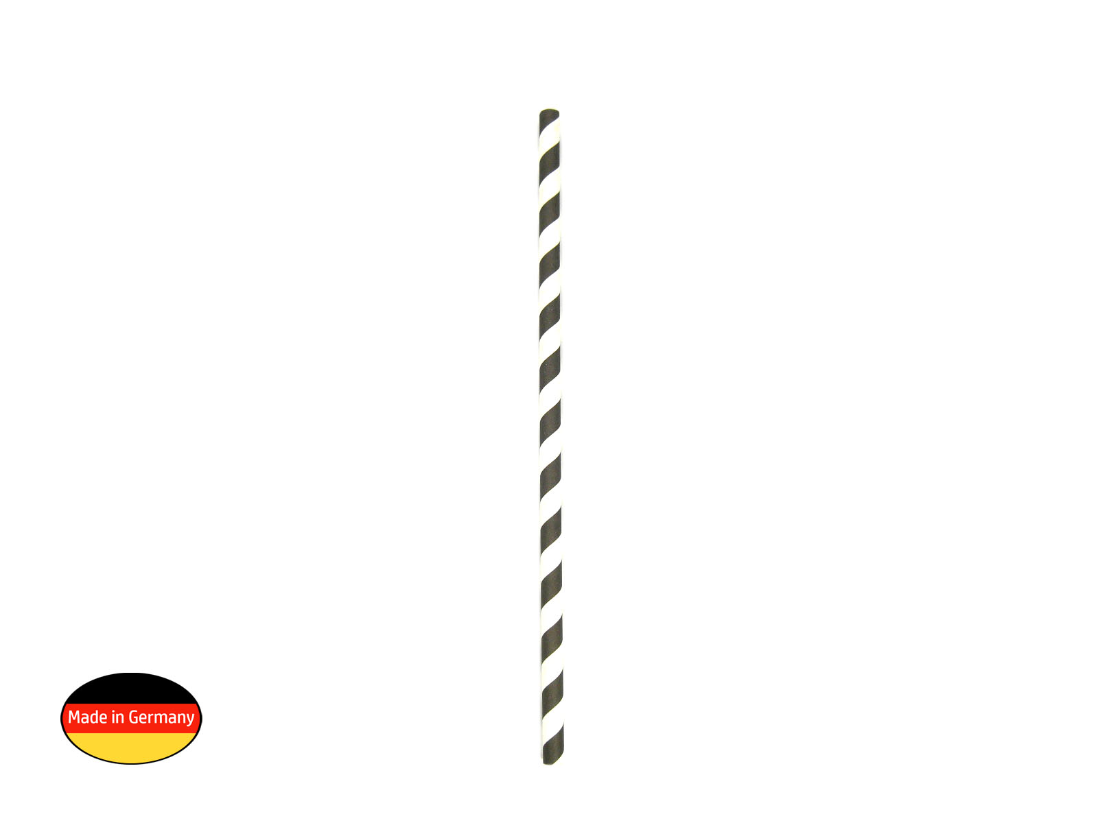 Papiertrinkhalme Ø 8mm, 25cm lang, schwarz-gestreift (325 Stück/Karton)