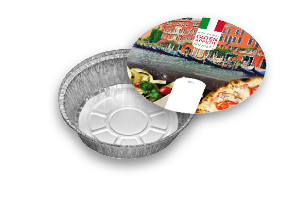 Aluschale rund C807-1000L mit Motivdeckel "Venezia", 400 Stück/Karton