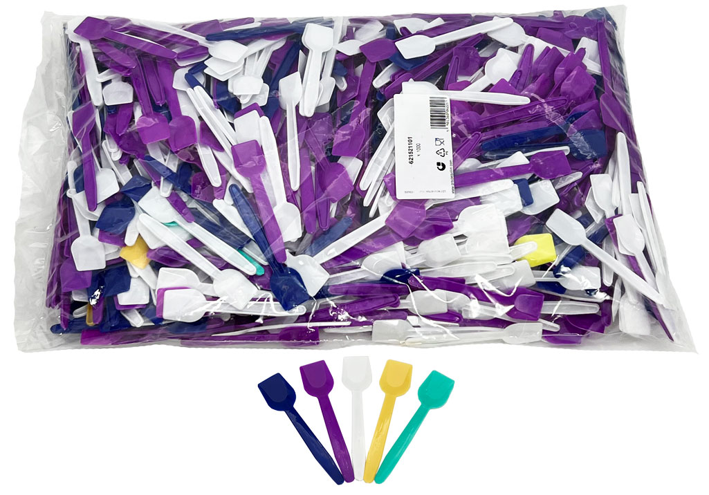 Eis-Spaten flach, Mehrweg, 95mm, PS, bunt, 10000 Stück/Karton Eis-Spaten flach, Mehrweg, 95mm, PS, bunt, 10000 Stück/Karton