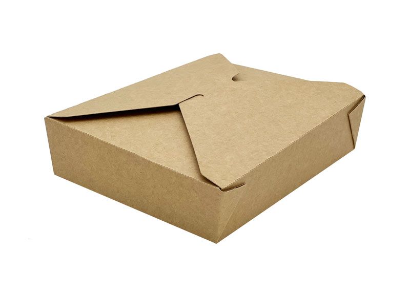 Kraft Papier Lunchbox 750ml, 160x130x38mm, 200 Stück/Karton