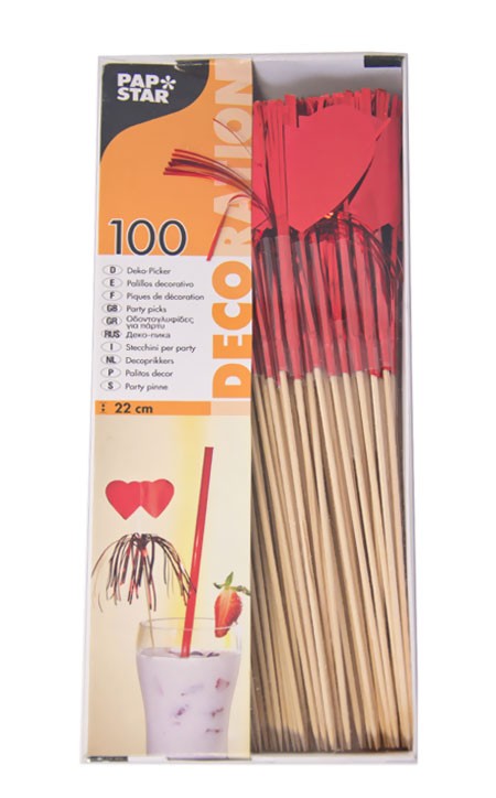 Deko-Picker "Amore", 22cm, 100 Stück/Packung Deko-Picker "Amore", 22cm, 100 Stück/Packung