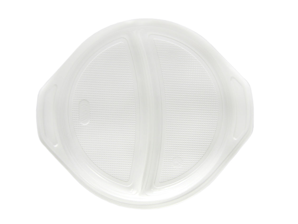 MEHRWEG Imbiss Menüteller, Ø 22cm, 2-geteilt, PP, (VE 10x100) 1000 Stück/Karton