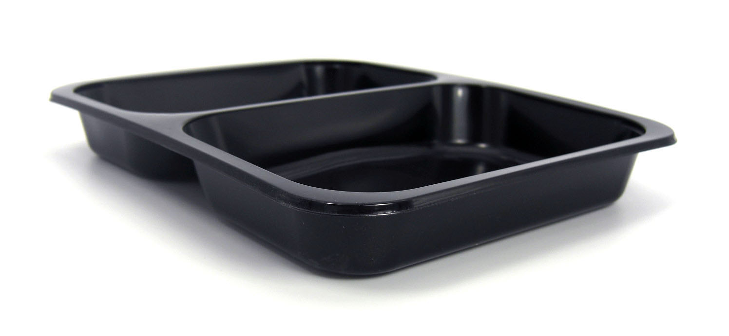 Siegelschale PP 2-geteilt, schwarz, 30mm flach, 400 Stück/Karton