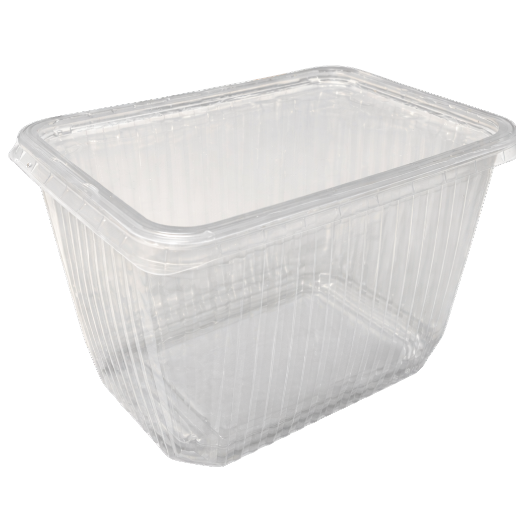 MEHRWEG Mikrowellen-Uni-Allzweck-Box, 2000ml, transparent, mit klarem Deckel, 300 Stück/Karton