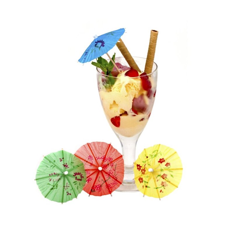 Deko-Picker "Eisschirmchen", 10cm, farbig, 144 Stück/Packung