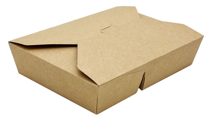 Kraft Papier Lunchbox 2-geteilt 1200ml, 213x155x46mm, 200 Stück/Karton