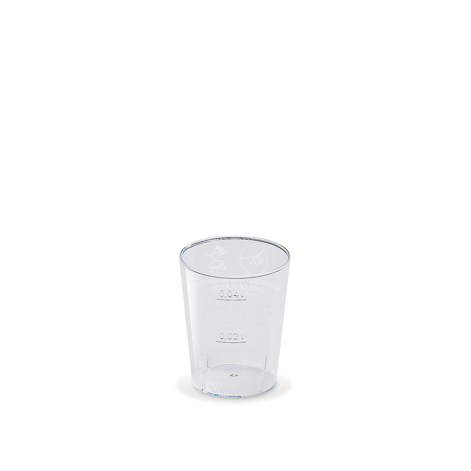 Schnapsglas 4cl (2cl), PS, 50 Stück/Packung