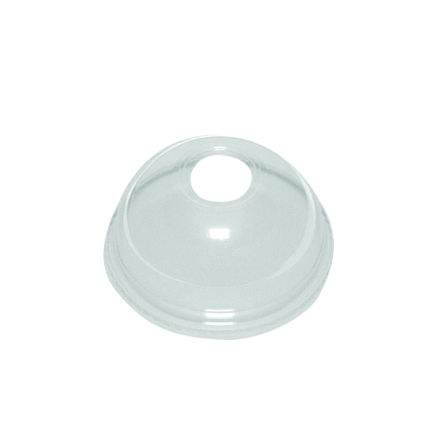 rPET Domdeckel MIT Loch, Ø 95 mm, für ALL-IN-ONE Becher, 50 Stück/Packung