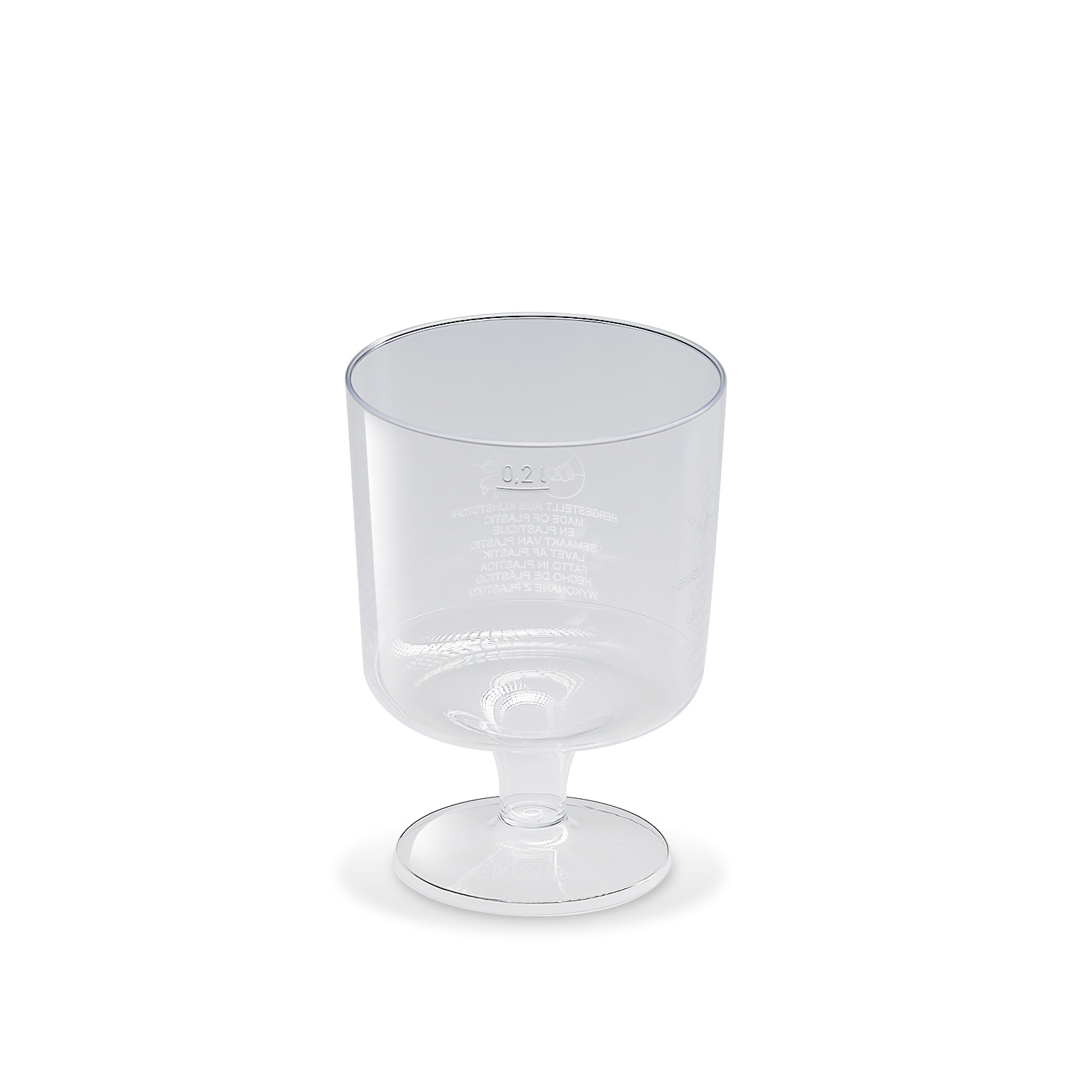 Trinkglas/Weinglas mit Fuß 200ml VE10 (10 Stück/Packung)