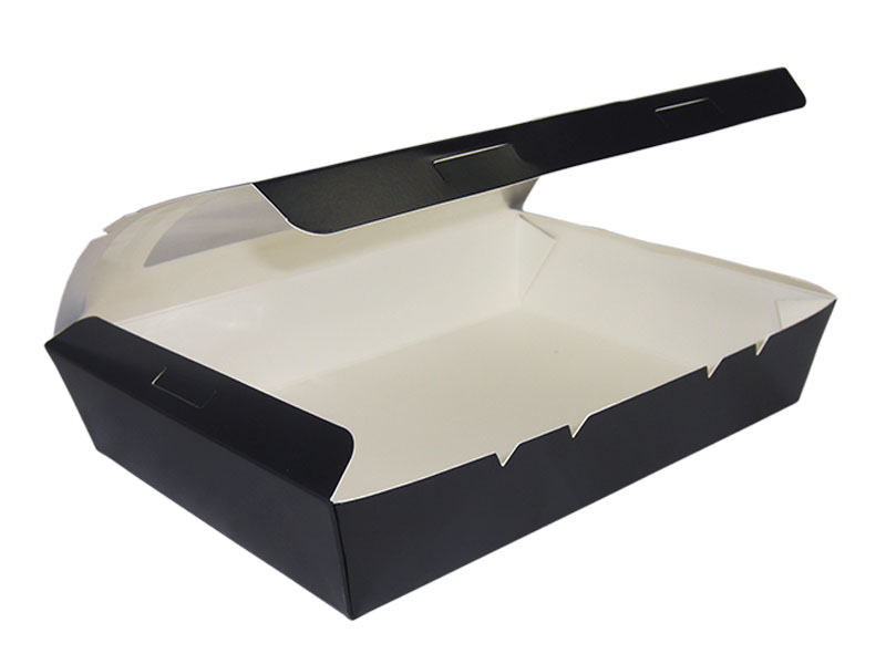 Bio Sushi-Box 9 "Black Edition" 255 x 185 x 50mm mit Sichtfenster (180 Stück/Karton)