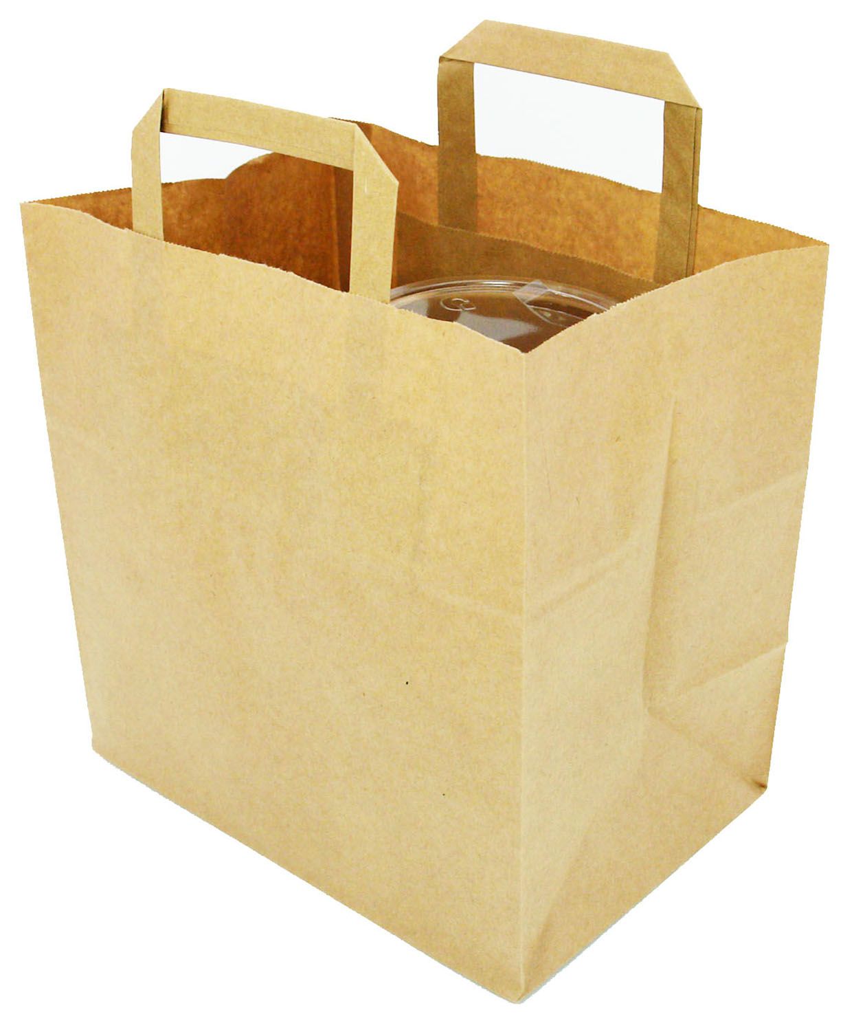 Papier-Tragetasche groß, 32+21 x 33 cm, Kraftpapier, braun, 250 Stück/Karton Papier-Tragetasche groß, 32+21 x 33 cm, Kraftpapier, braun, 250 Stück/Karton