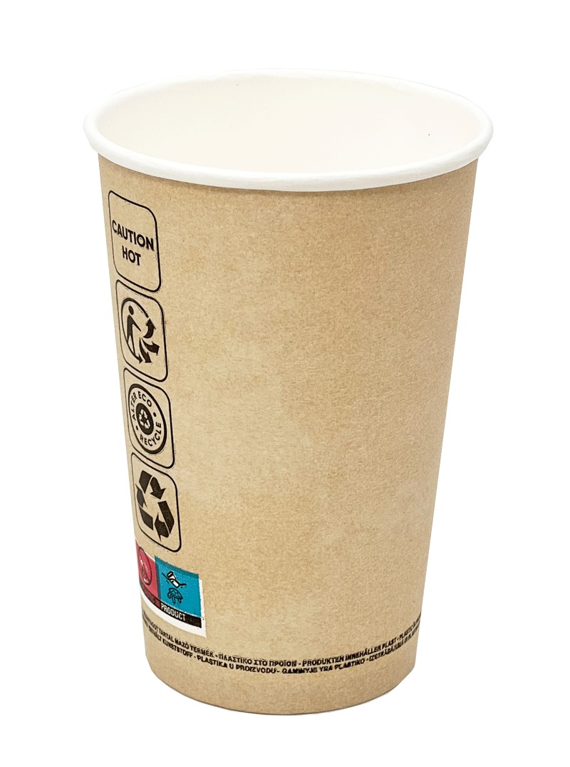 % SONDERPOSTEN%  ToGo Kaffeebecher 400ml, 89x129mm, Hartpapier, braun, (20x50) 1000 Stück/Karton