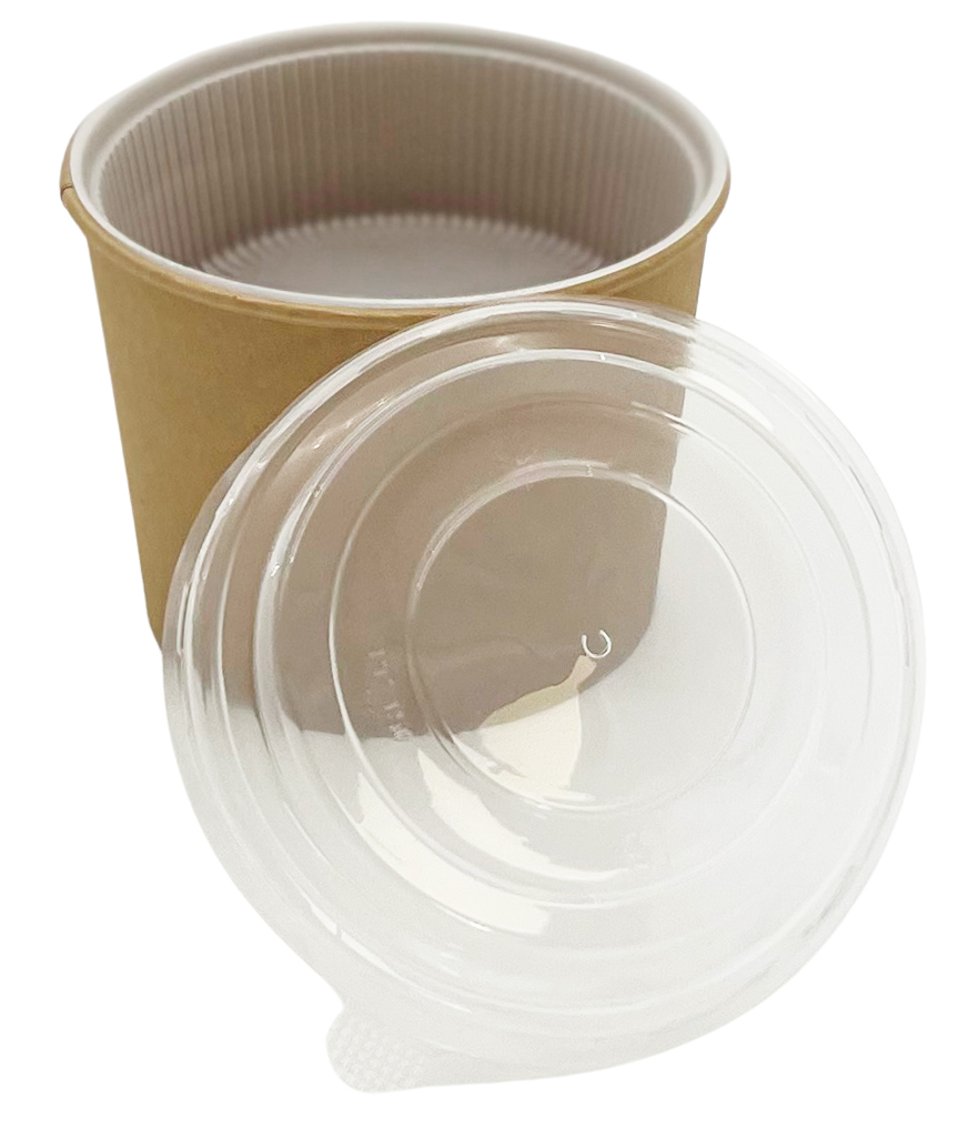 KOMBI Suppenbecher 55oz (1500ml)+PP Einleger +PP Deckel, Kraftkarton braun, 150 Stück/Karton