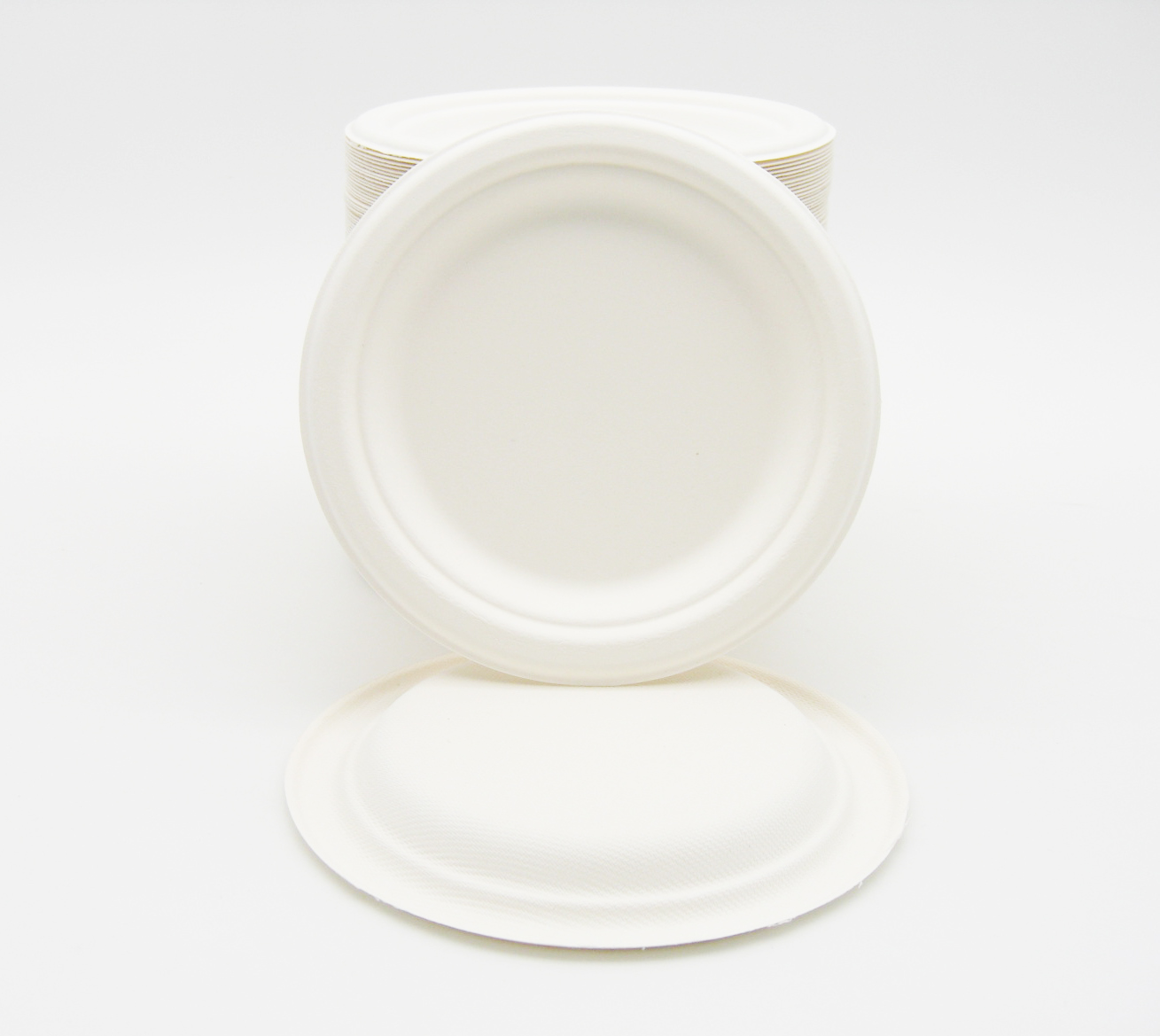 Bagasse Teller, rund 17,1cm, weiß, 1000 Stück