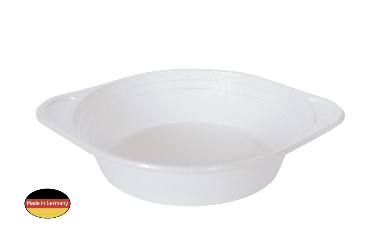 MEHRWEG Suppenterrine 350ml, Imbiss-Schale, Suppenschüssel, weiß, mit Haltegriffen, (VE 10x100) 1000 Stück/Karton MEHRWEG Suppenterrine 350ml, Imbiss-Schale, Suppenschüssel, weiß, mit Haltegriffen, (VE 10x100) 1000 Stück/Karton