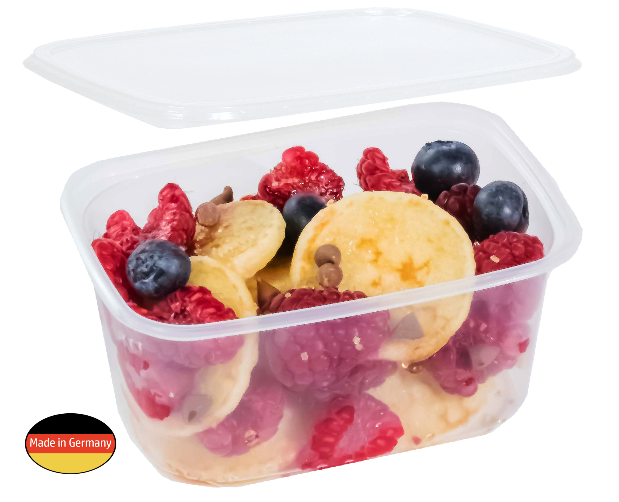 MEHRWEG Feinkost- Salat- und Verpackungsbecher "eckig" mit Deckel 250 ml (1000 Stück/Karton)