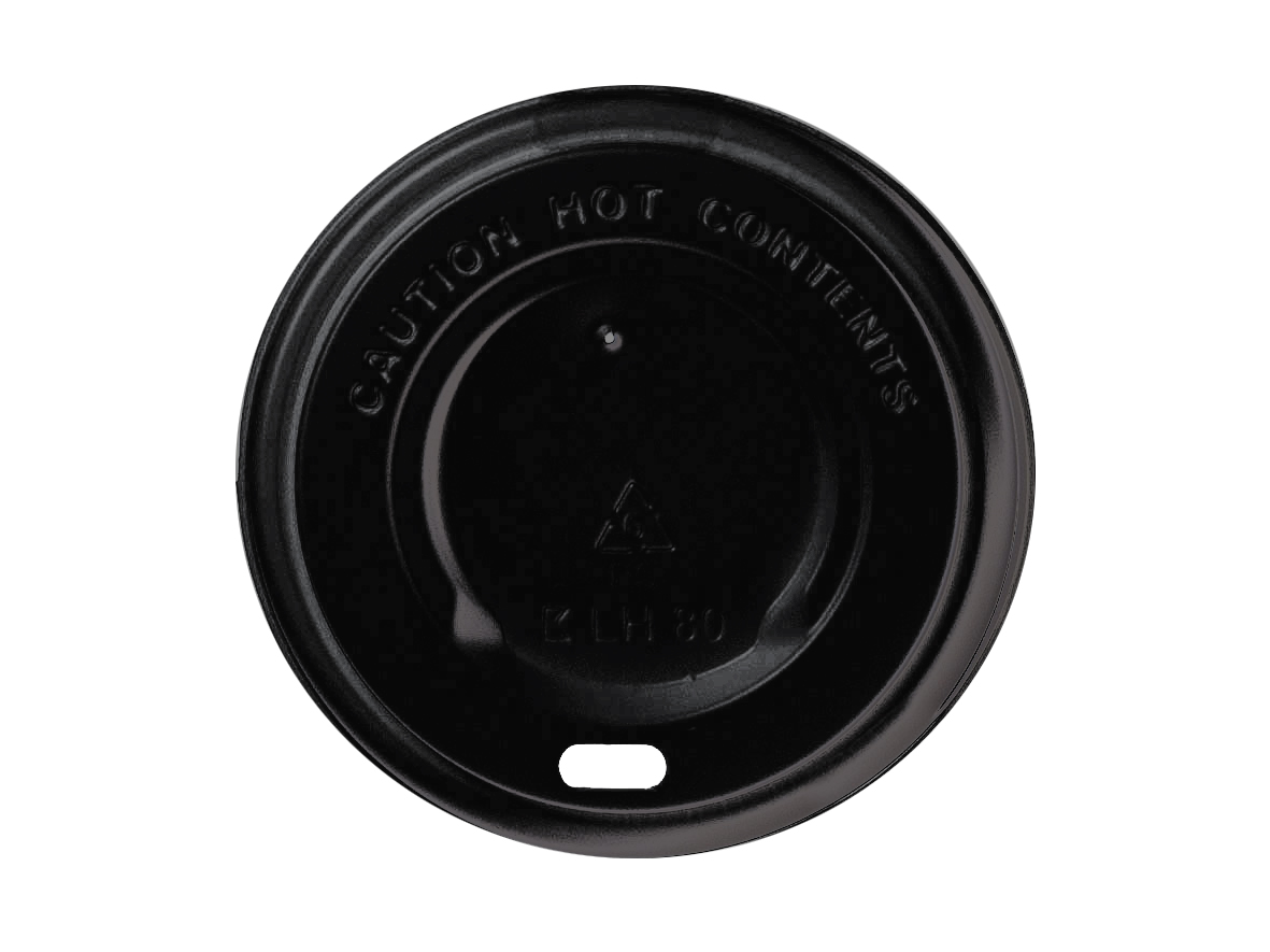 Deckel für Coffee ToGo Becher 200+300ml, Ø 80mm, schwarz, 100 Stück/Packung