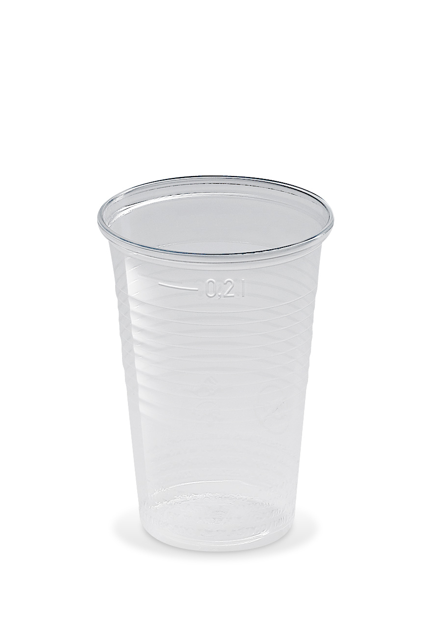 Trinkbecher 200ml / 0,2L, Plastikbecher, PP, klar, 100 Stück / Packung Trinkbecher 200ml / 0,2L, Plastikbecher, PP, klar, 100 Stück / Packung