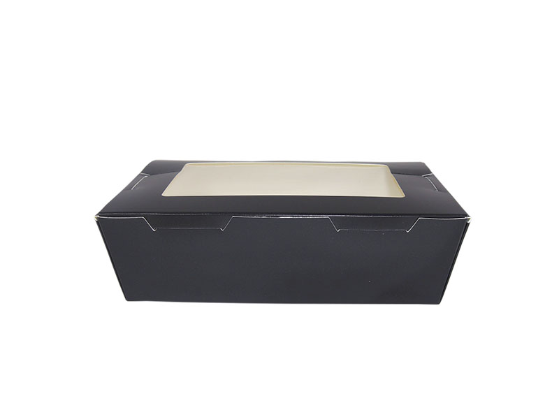Bio Sushi-Box 5 "Black Edition" 185 x 127 x 45mm mit Sichtfenster (240 Stück/Karton)