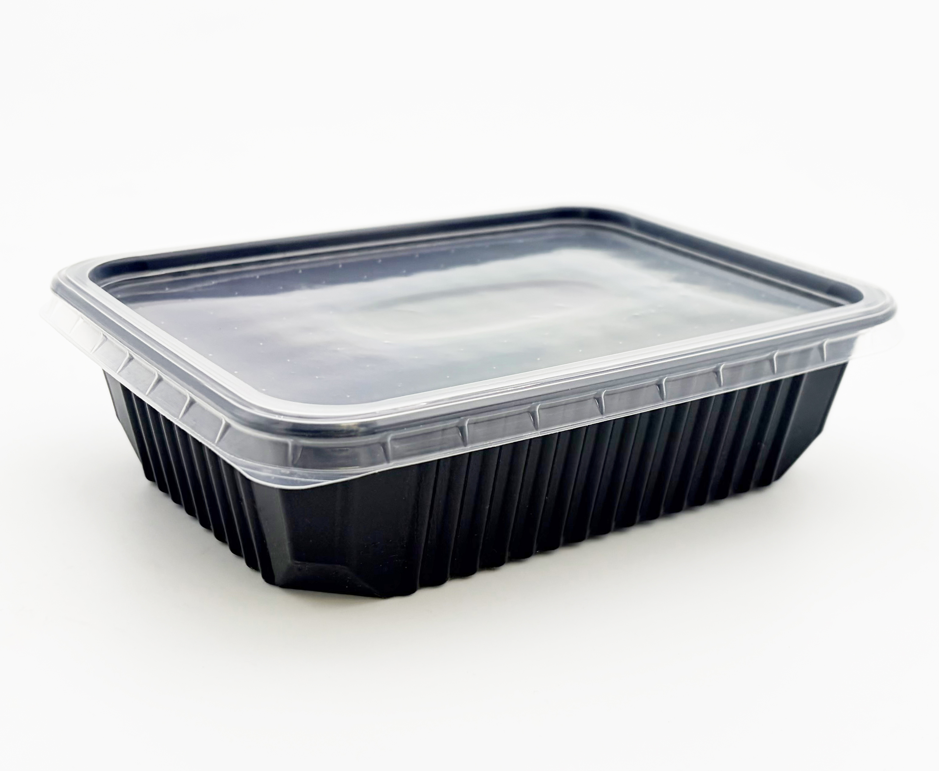 MEHRWEG Mikrowellen-Uni-Allzweck-Box, 750ml, schwarz mit klarem Deckel, 300 Stück/Karton