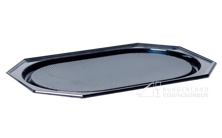 Kunststoff Servierplatte mittel, schwarz, 10 Stück/Packung Kunststoff Servierplatte mittel, schwarz, 10 Stück/Packung