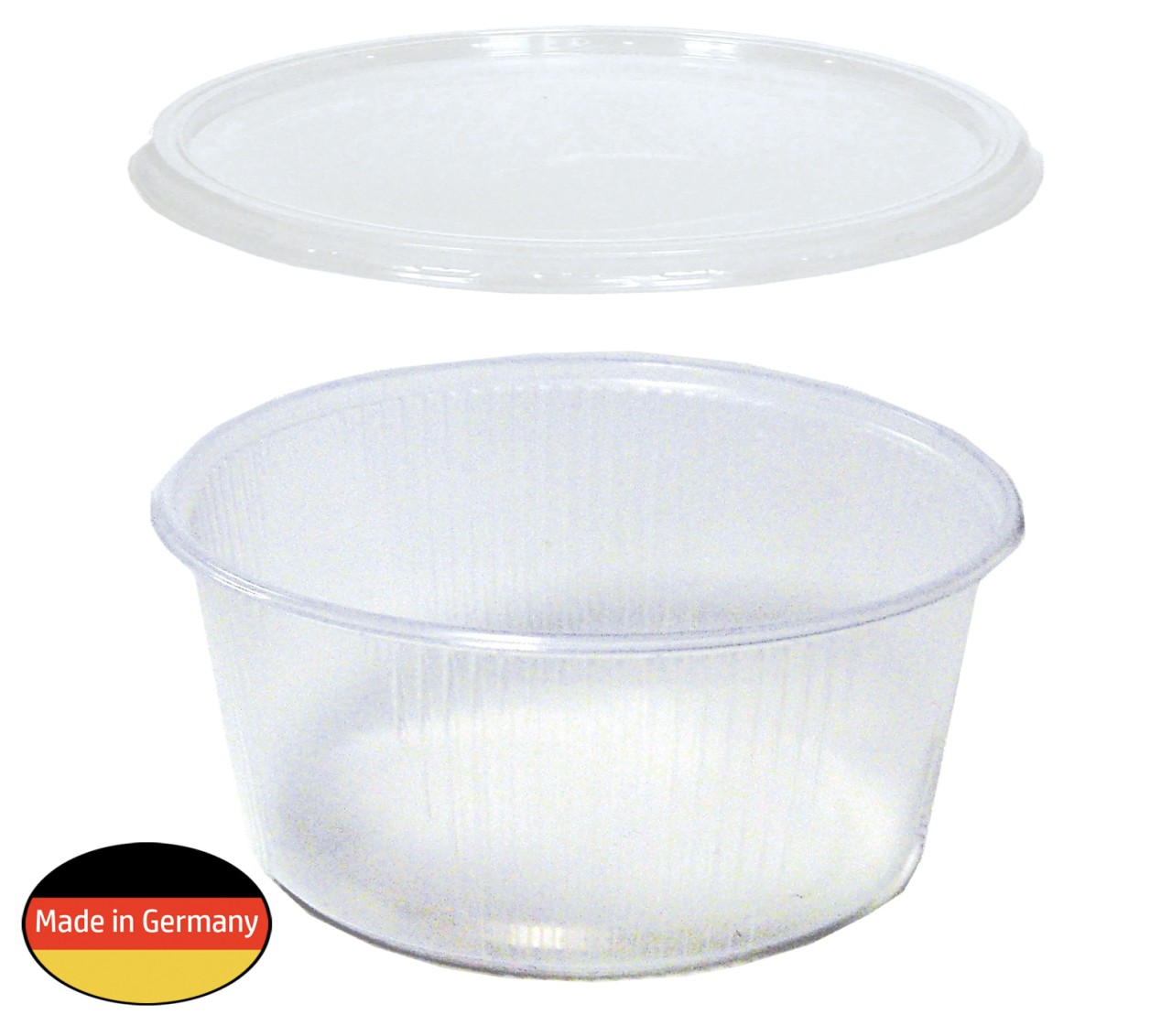 Feinkost-, Salat-, Verpackungsbecher mit Deckel, rund, 200 ml, 250 Stück/Karton