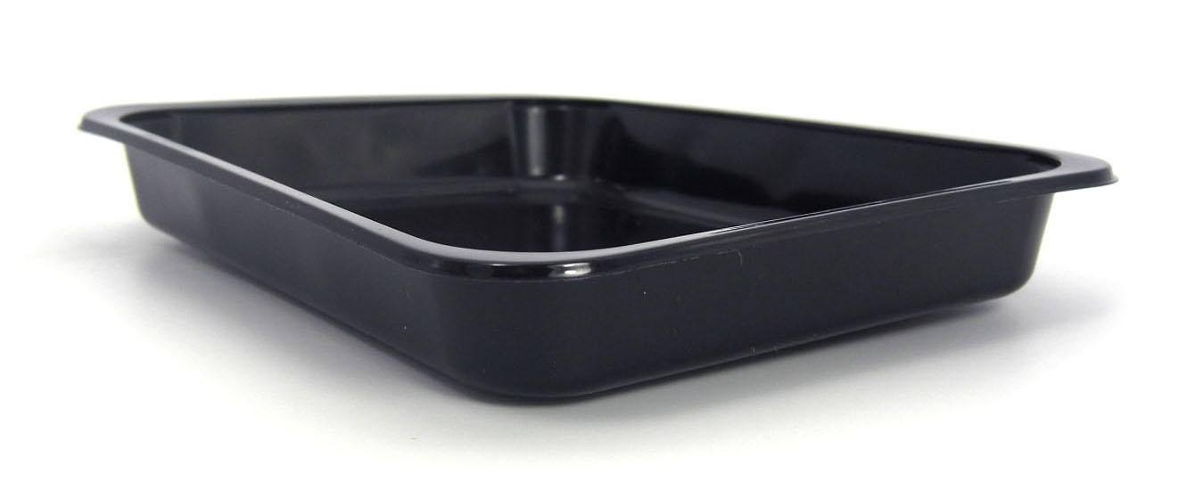 Siegelschale PP "ungeteilt" schwarz, 30mm flach, 320 Stück