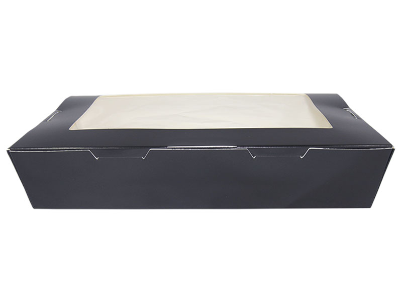 Bio Sushi-Box 9 "Black Edition" 255 x 185 x 50mm mit Sichtfenster (180 Stück/Karton)