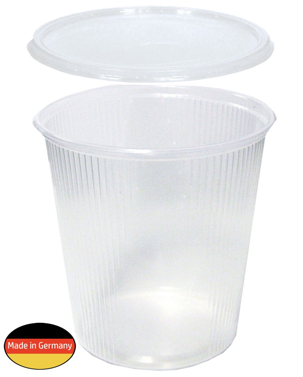 Feinkost-, Salat-, Verpackungsbecher mit Deckel, rund, 500 ml, 250 Stück/Karton Feinkost-, Salat-, Verpackungsbecher mit Deckel, rund, 500 ml, 250 Stück/Karton