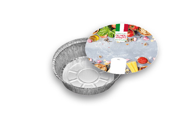 Aluschale rund C801-770L mit Motivdeckel "Italia", 100 Stück/Packung Aluschale rund C801-770L mit Motivdeckel "Italia", 100 Stück/Packung
