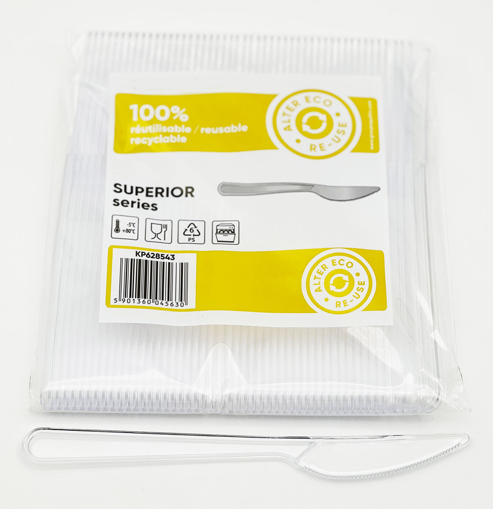 Premium Messer, Mehrwegmesser,stabil, klar (2000 Stück/Karton)