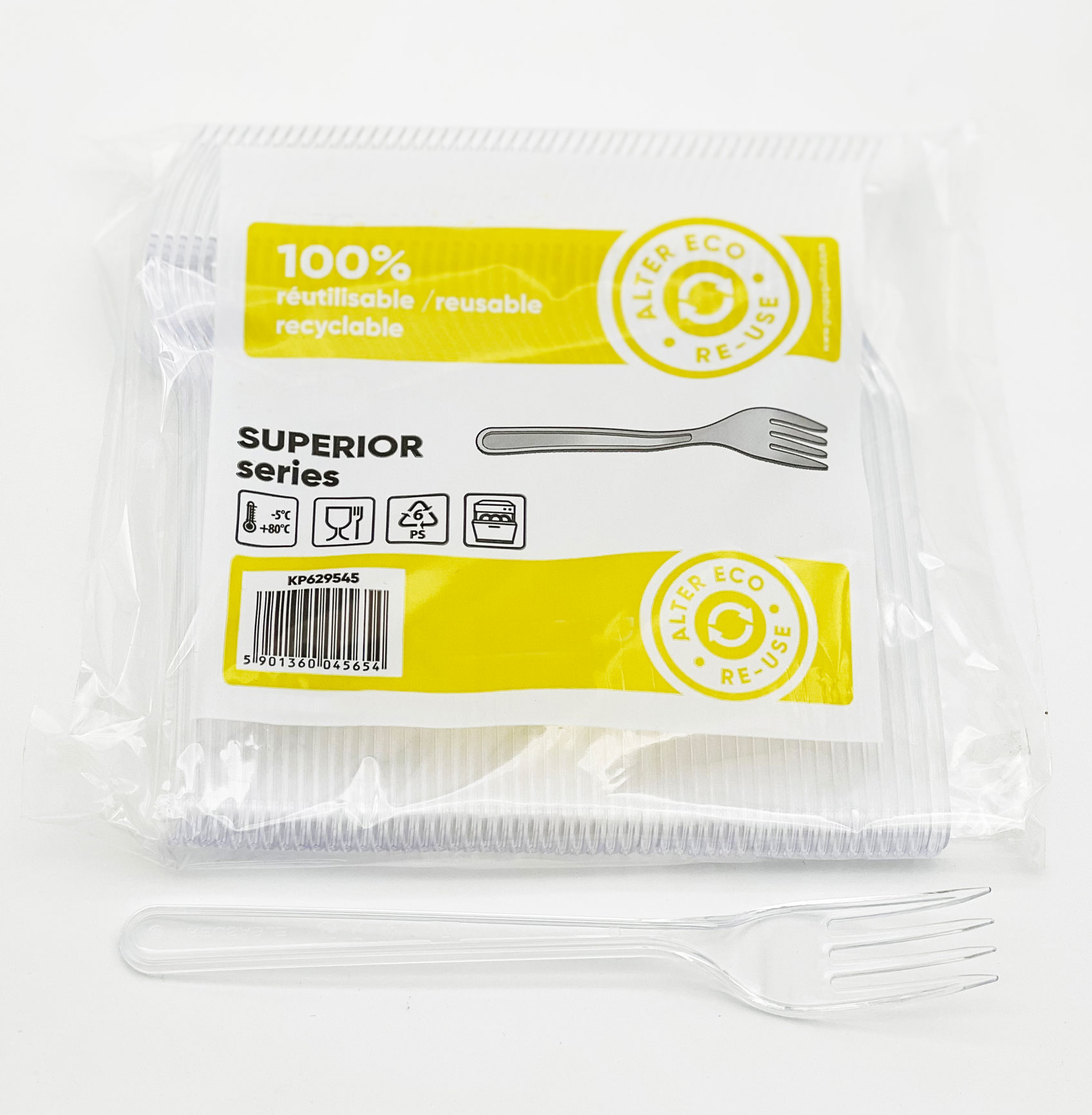 Premium Gabeln, Mehrweggabeln,stabil, klar (100 Stück/Packung)