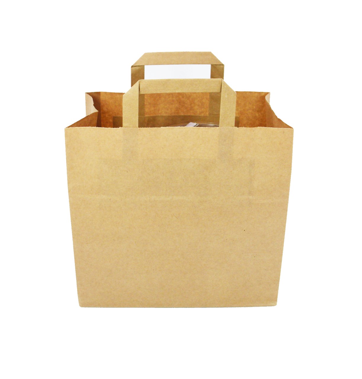 Papiertragetaschen 250 Stück – Kraftpapier-Geschenktüten 22+10x28 Cm Braun Für Bäckerei, Imbiss & Give-aways