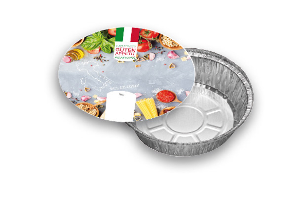 Aluschale rund C807-1000L mit Motivdeckel "Italia", 400 Stück/Karton
