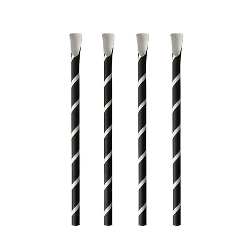 Papiertrinkhalme "Slush Ice", Ø 8mm x 20cm, mit Löffel, 100 Stück/Packung