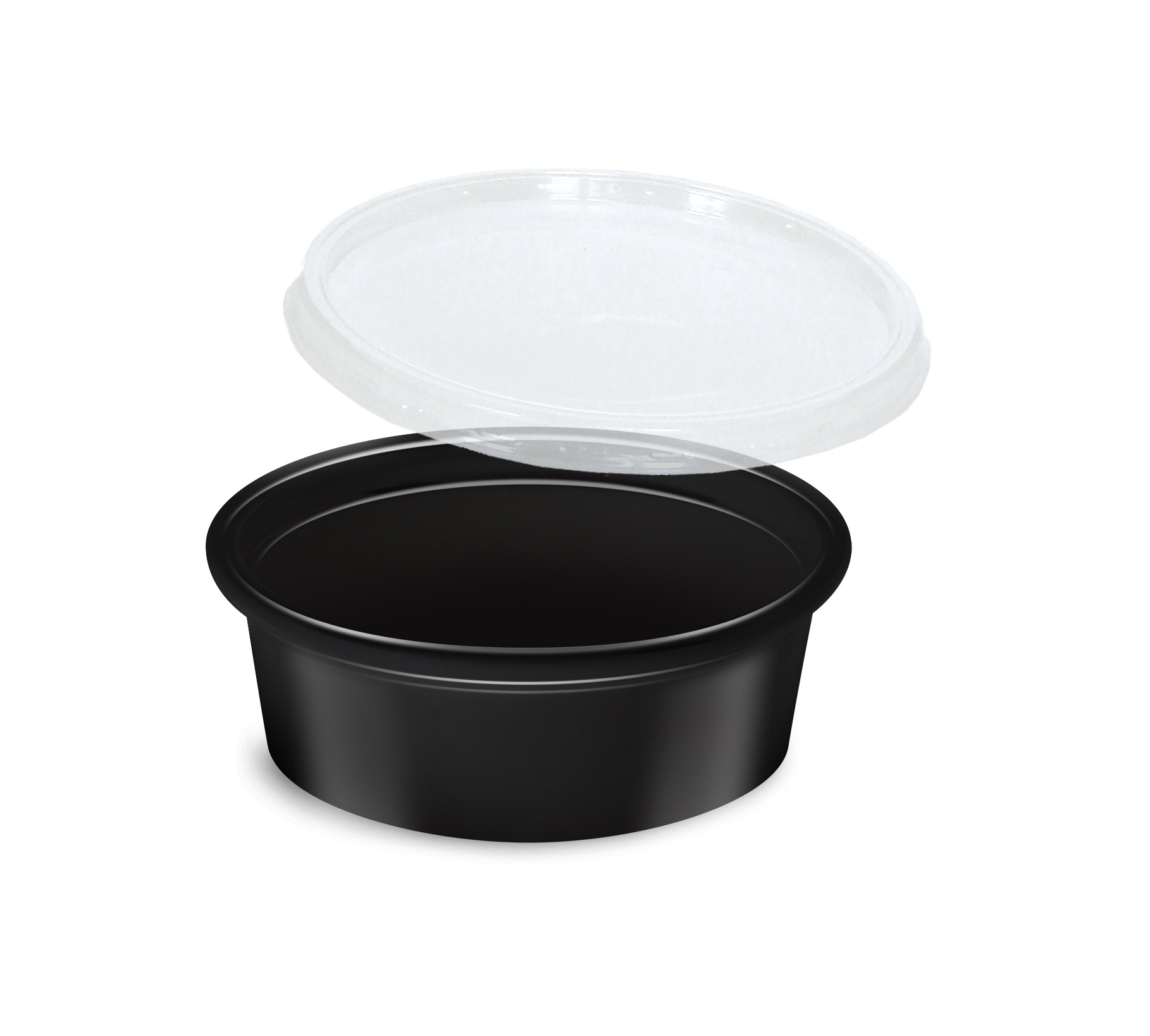 KOMBI Dressingbecher 50ml, schwarz, PP, mit Deckel, 500 Stück/Karton KOMBI Dressingbecher 50ml, schwarz, PP, mit Deckel, 500 Stück/Karton