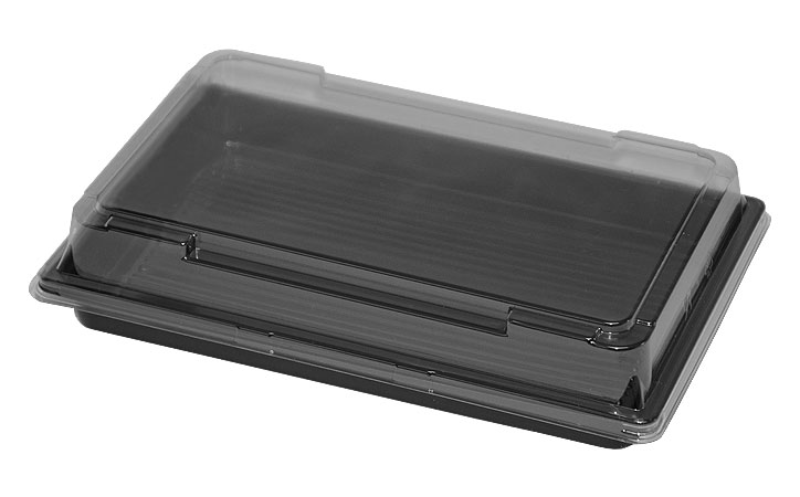 rPET Sushi Schale "T40" Komplett SET 210x135x20mm (330 Stück/Karton) 