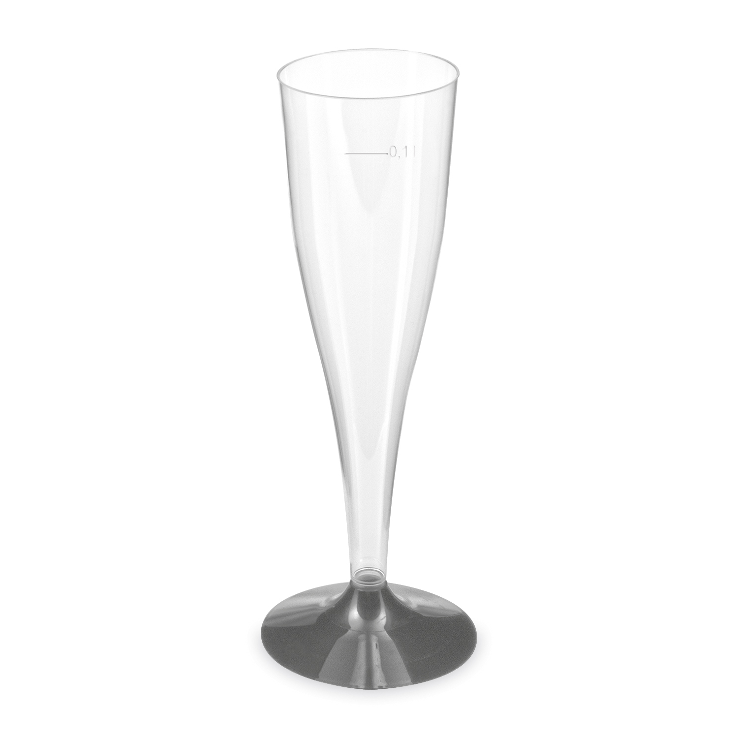 Sektglas, 2-tlg., schwarzer Fuß, PS, 0,1L (20Stück/Packung) Sektglas, 2-tlg., schwarzer Fuß, PS, 0,1L (20Stück/Packung)